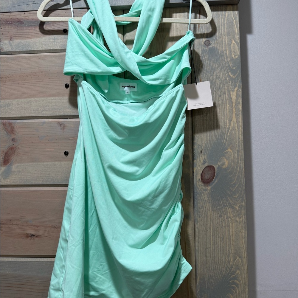 Superdown Strapless Mint Dress
